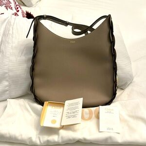 Beautiful stone gray Chloe leather bag brand new never worn comes with dust bag